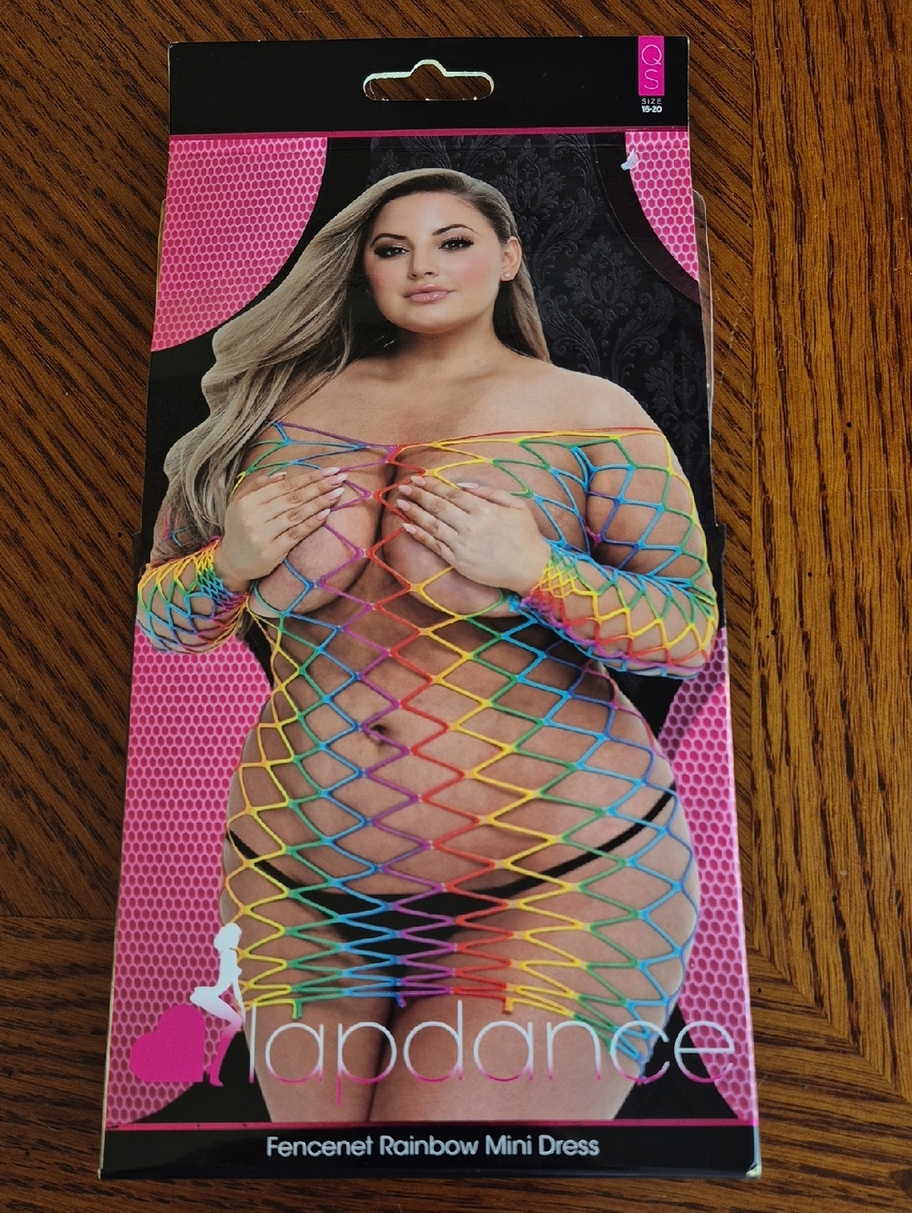 NWT Lapdance Queen Size Rainbow Fishnet Mini Dress. Size 16-20